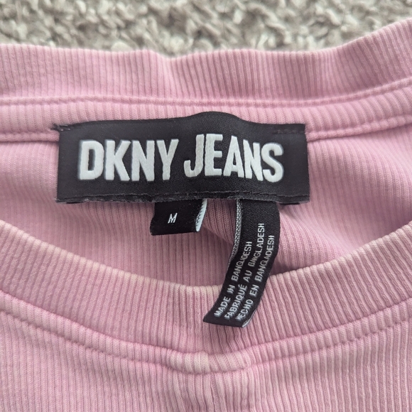 DKNY Pink Women's Triple-Slit Ribbed-Knit Tank Top - Picture 4 of 7